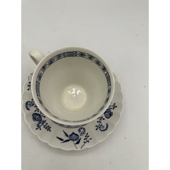 Set Of 2 Blue Nordic Blue Onion Johnson Brothers Ironstone Coffee Cup And Saucer - Picture 7 of 13
